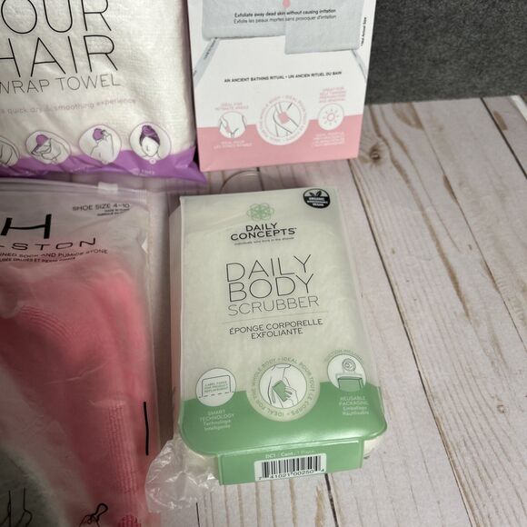 Lot of 7 Daily Concepts Body Scrubber Exfoliating Scrubber Towel Hamman Mit Bath - Picture 4 of 6